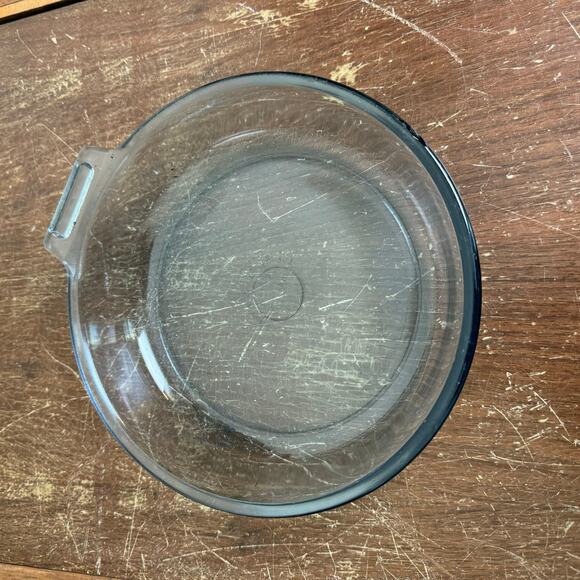 Vintage 1940s Pyrex Flameware C-R 817 B Blue Tint Pan Skillet Bowl USA - Picture 3 of 9